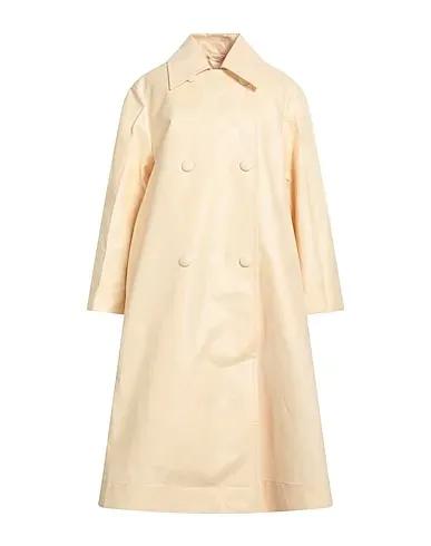 Cream Plain weave Full-length jacket
