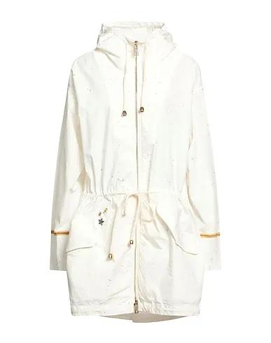 Cream Plain weave Full-length jacket
