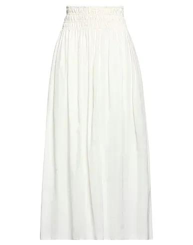 Cream Plain weave Midi skirt