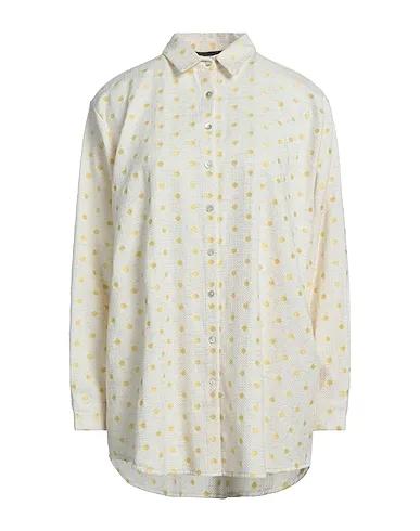 Cream Plain weave Patterned shirts & blouses