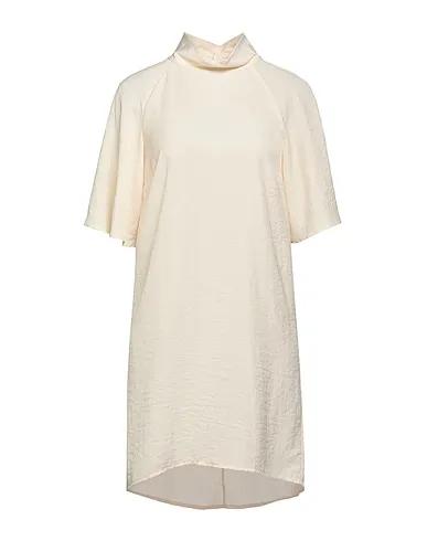 Cream Plain weave Short dress