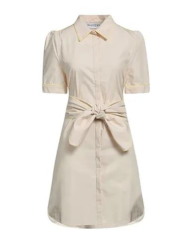 Cream Plain weave Short dress