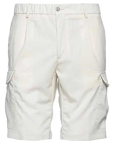 Cream Plain weave Shorts & Bermuda