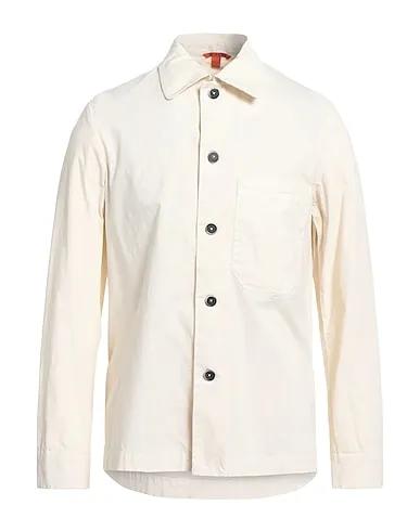 Cream Plain weave Solid color shirt