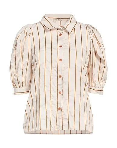 Cream Plain weave Striped shirt