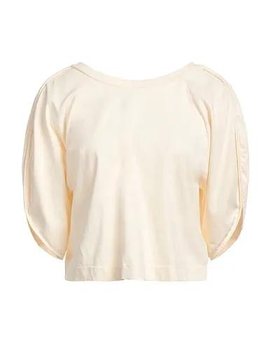 Cream Plain weave T-shirt