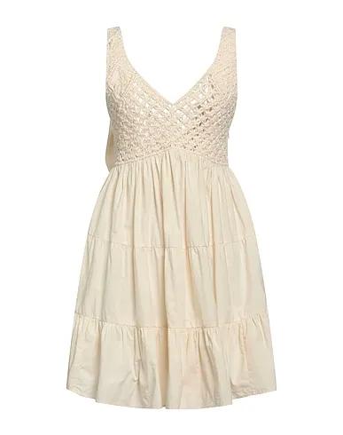 Cream Poplin Short dress