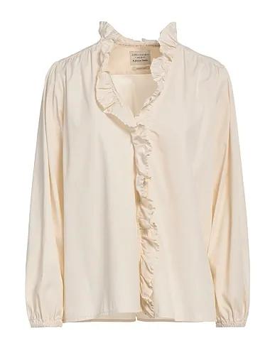 Cream Poplin Solid color shirts & blouses