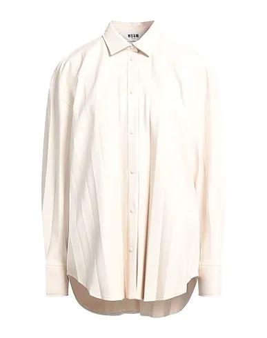 Cream Solid color shirts & blouses