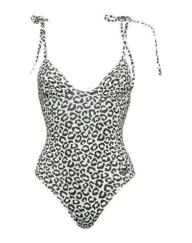 Cream Synthetic fabric One-piece swimsuits