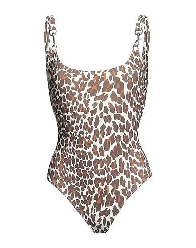 Cream Synthetic fabric One-piece swimsuits