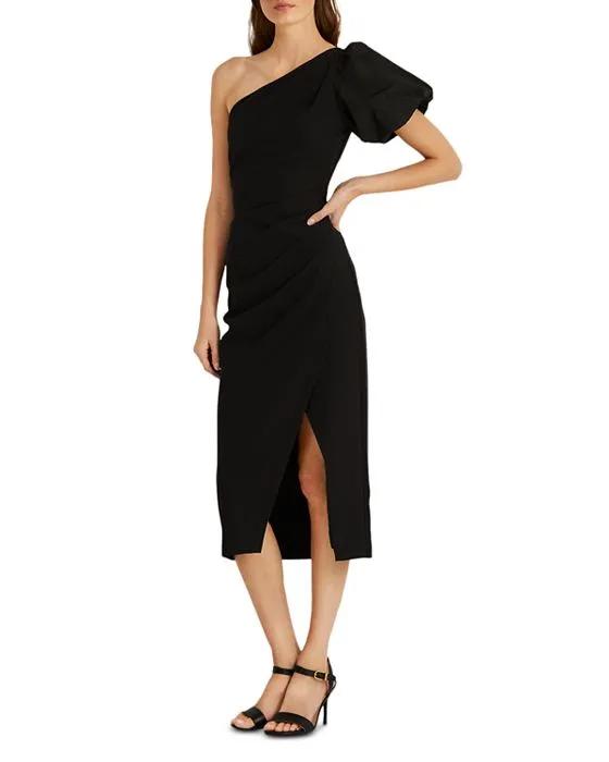 Crepe One Sleeve Cocktail Dress