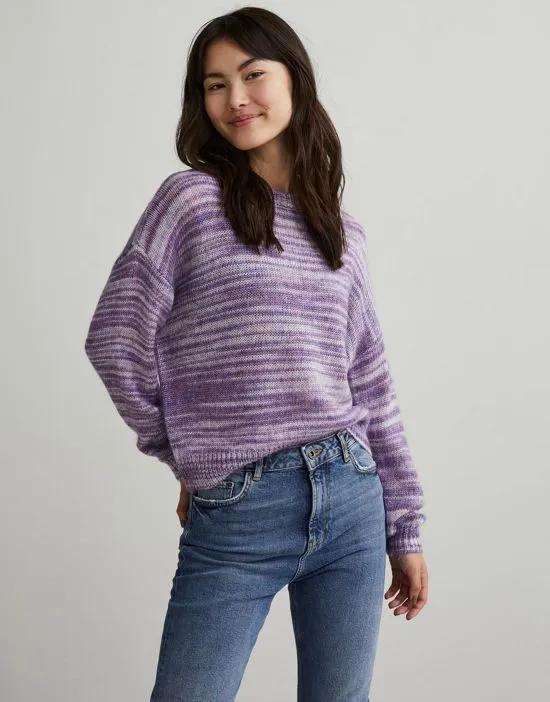 crew neck sweater in violet ombre