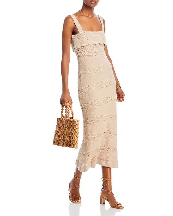 Crocheted Sleeveless Midi Dress - 100% Exclusive