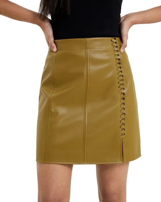 Crolenda Faux Leather Skirt