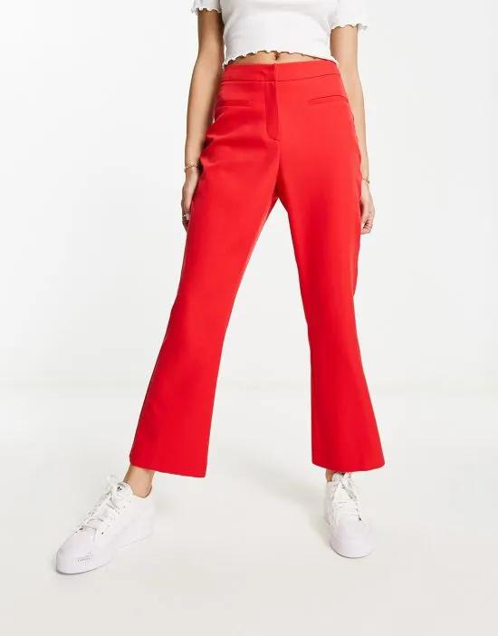 crop kickflare pants in red