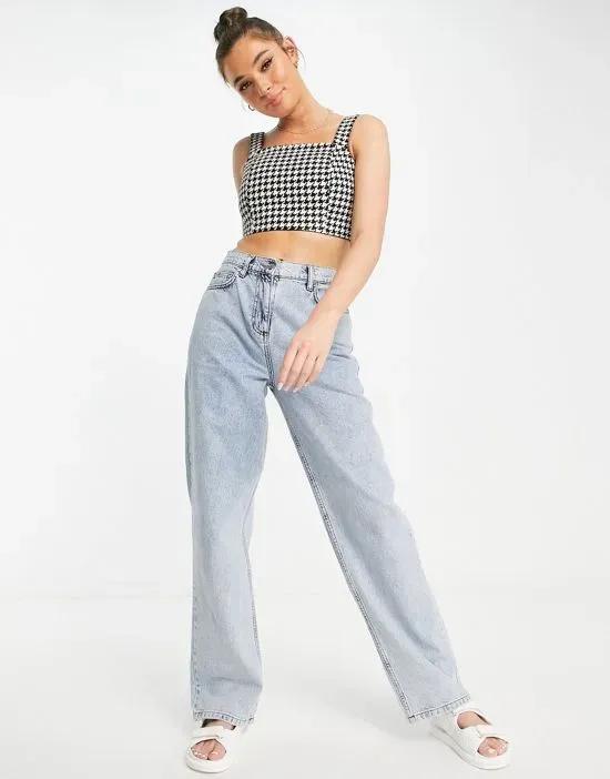crop top in mono dogtooth