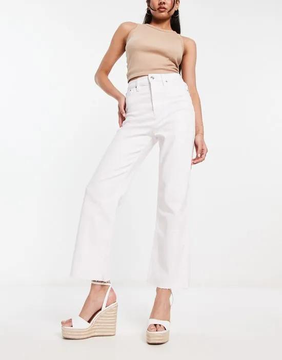 cropped easy straight jeans in white