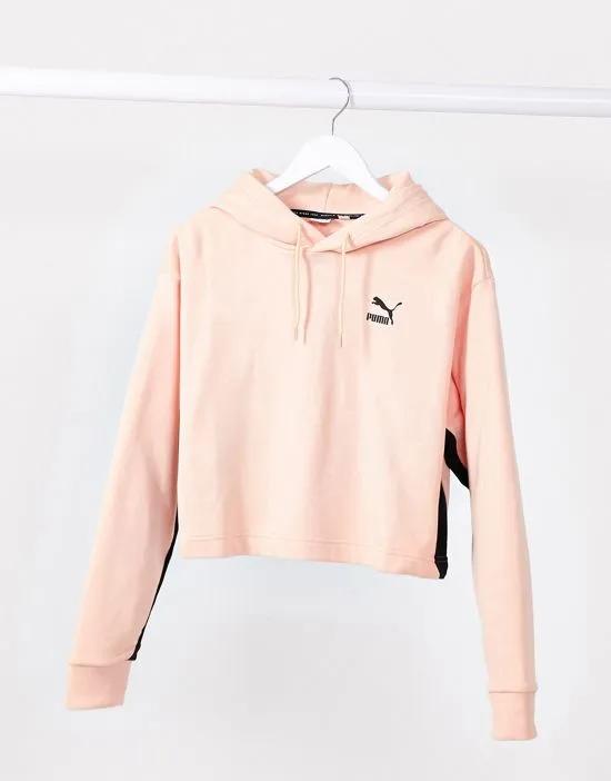 cropped hoodie in peach parfait
