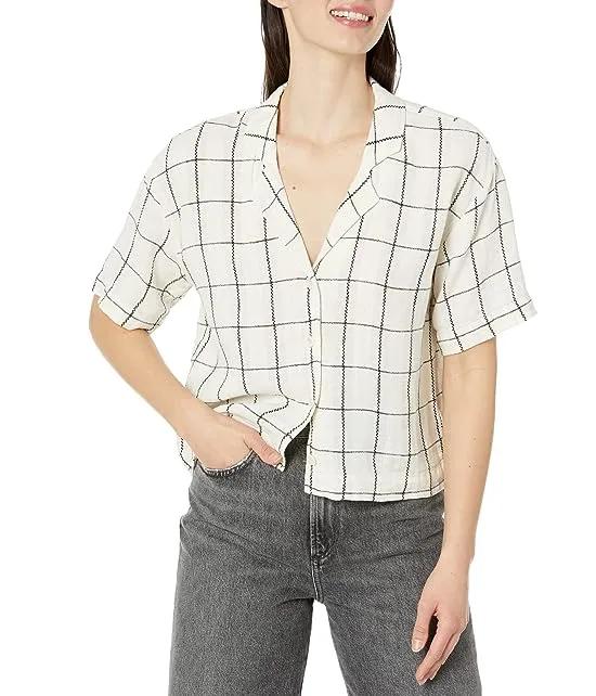 Cropped Resort Shirt - Linen Windowpane