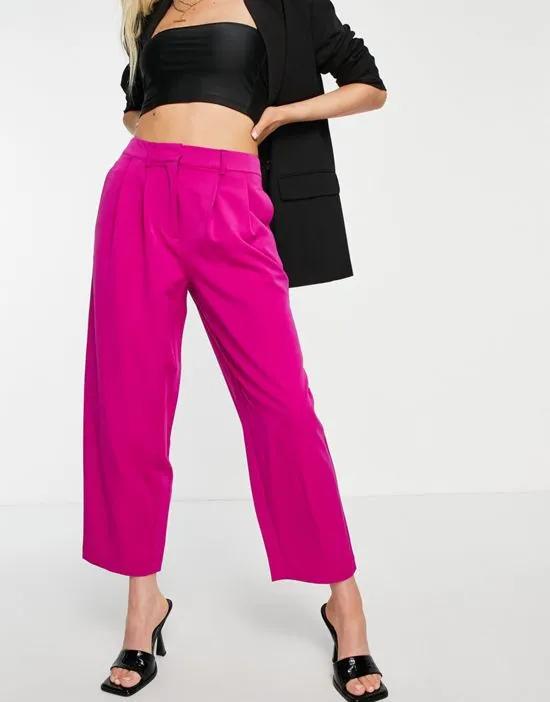cropped tailored pants in fuchshia - part of a set
