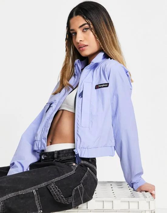 cropped wind jacket in lilac