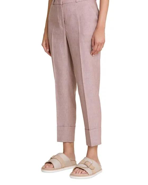 Cuffed Twill Ankle Pants