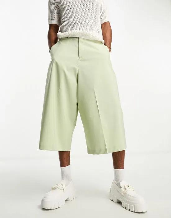 culotte pants in pale green