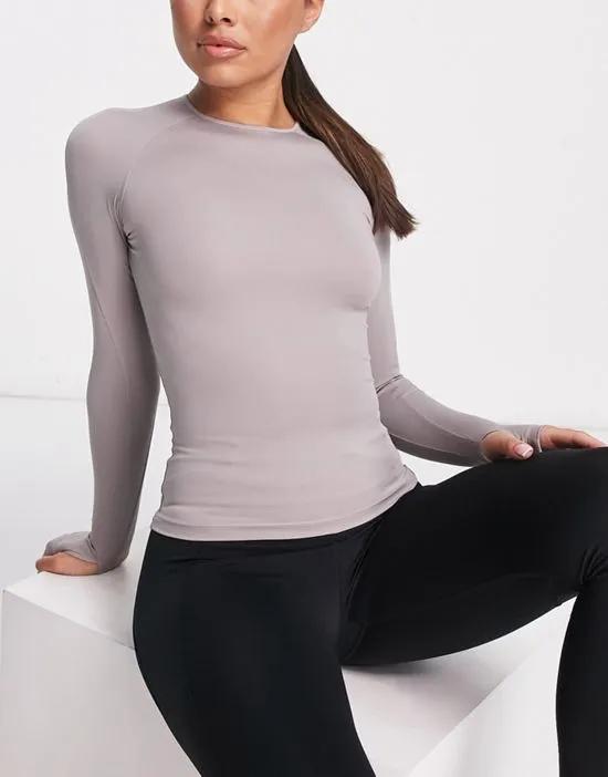 Curve icon long sleeve slim fit top