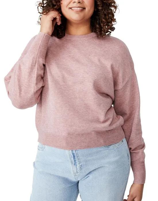 curve knitted sweater in pink