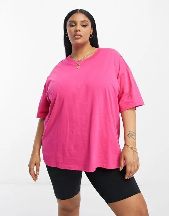 Curve oversized T-shirt in pink