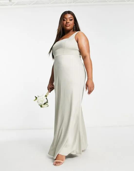 Curve satin square neck maxi dress in sage green