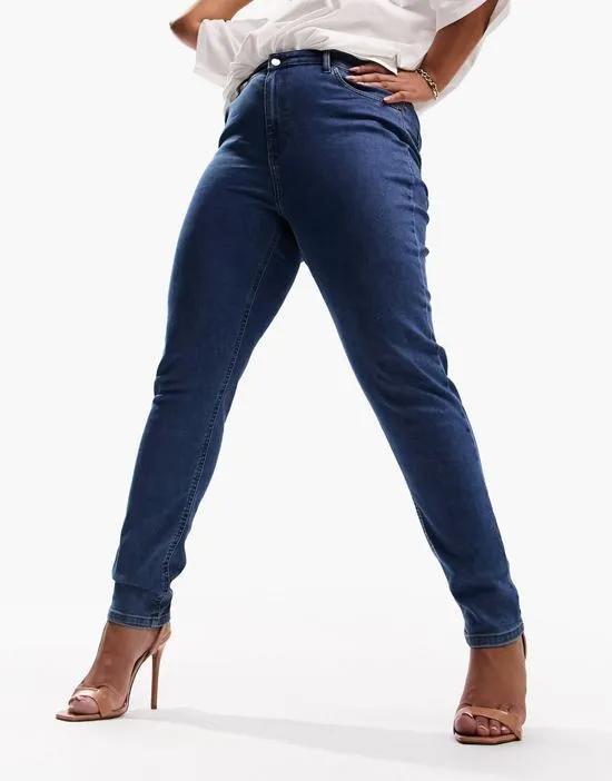 Curve skinny jeans in mid blue