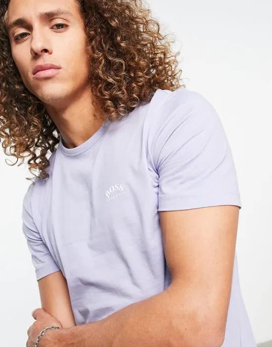curved logo T-shirt in blue