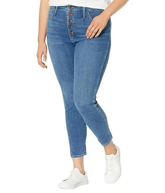 Curvy Roadtripper Supersoft Skinny Jeans in Monroe Wash: Button-Front Edition