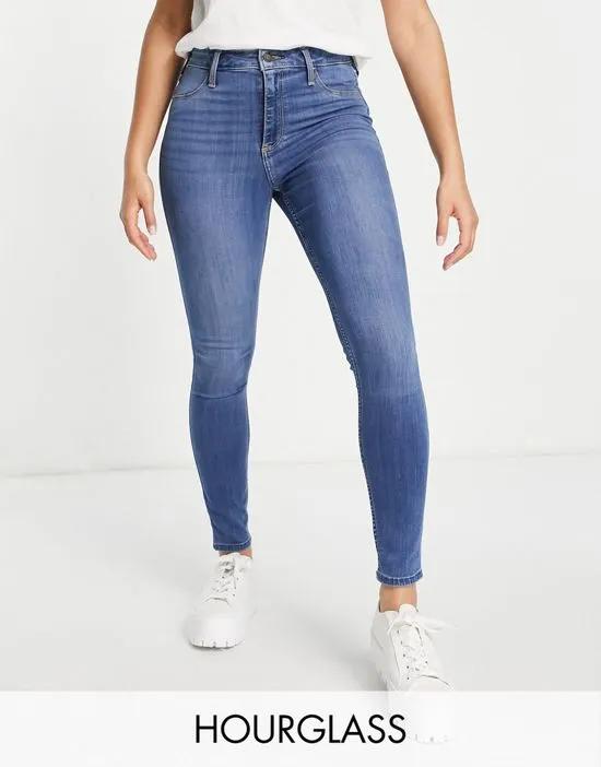 curvy skinny jeans in mid wash