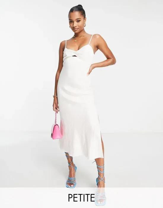 cut-out midi dress in ivory
