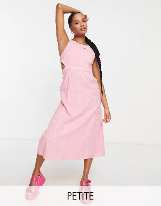cut out midi dress in pink
