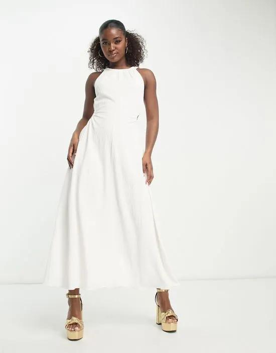cut out waist maxi dress in ivory