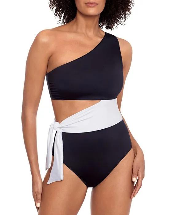 Cutout One Shoulder One Piece Swimsuit