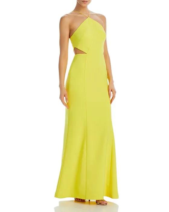 Cutout Stretch Crepe Mermaid Gown