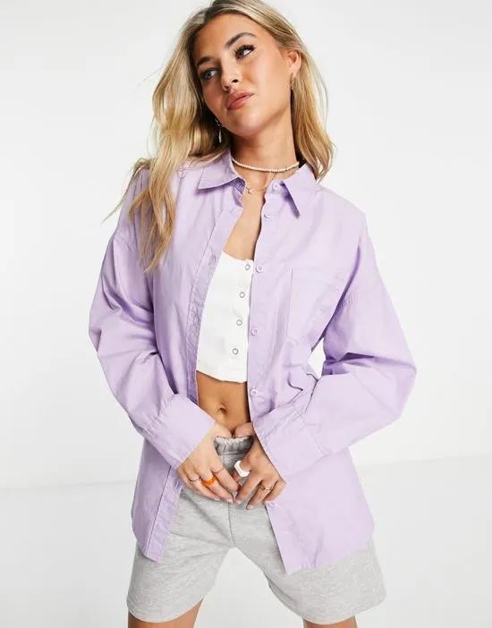 dad shirt in lilac