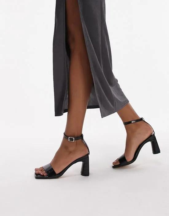 Daisy two part heeled sandal in black