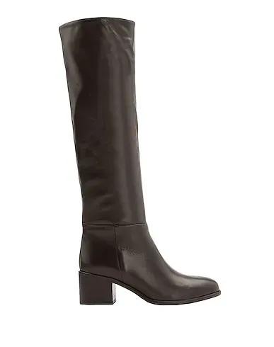 Dark brown Boots LEATHER HEELED TALL BOOTS