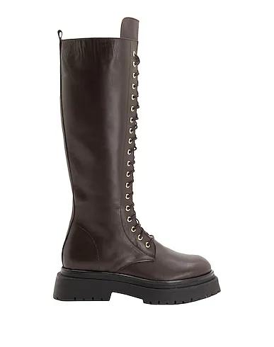 Dark brown Boots LEATHER WESTERN OVER-THE-KNEE BOOTS
