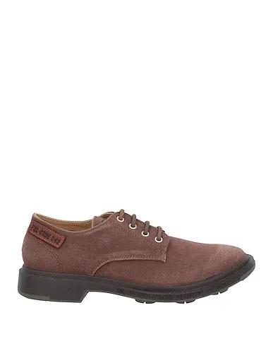 Dark brown Canvas Laced shoes
