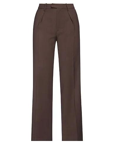 Dark brown Cool wool Casual pants