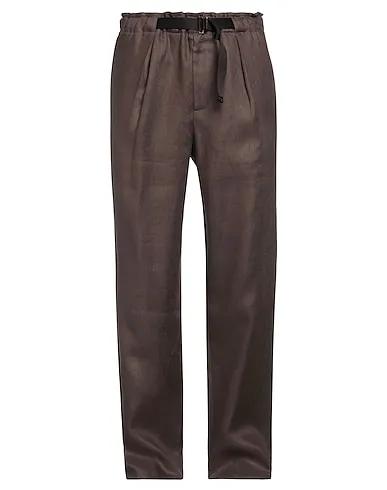Dark brown Cotton twill Casual pants