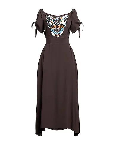 Dark brown Crêpe Long dress