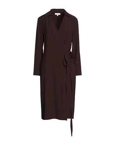 Dark brown Crêpe Midi dress